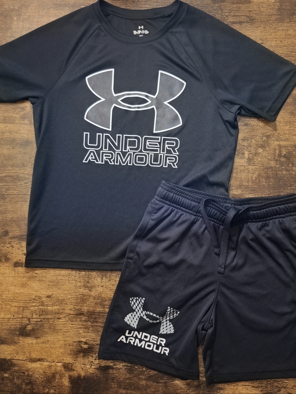 Under Armour Black Logo Performance Tee & Shorts